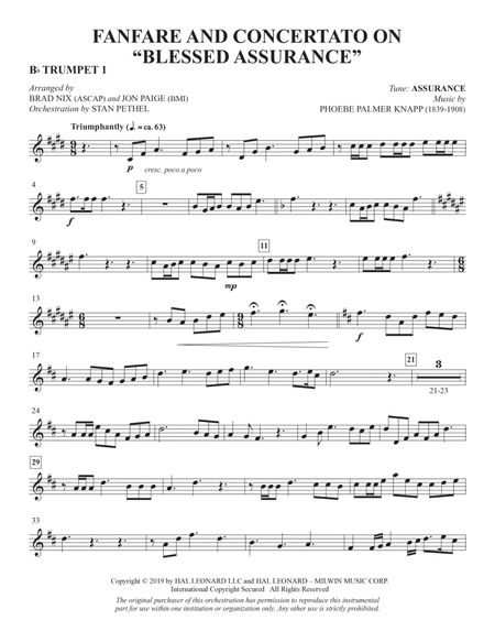 Fanfare and Concertato on "Blessed Assurance" (arr. Brad Nix & Jon Paige) - Bb Trumpet 1