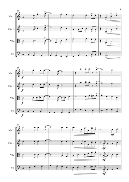 Waltzing Matilda - Jazz Arrangement for String Quartet image number null