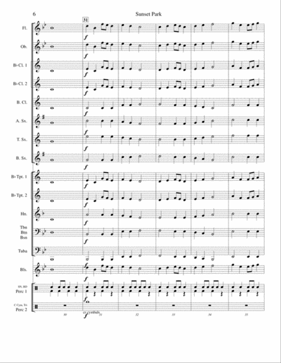 Sunset Park Sunset Park Concert Band scores gallery preview page 6