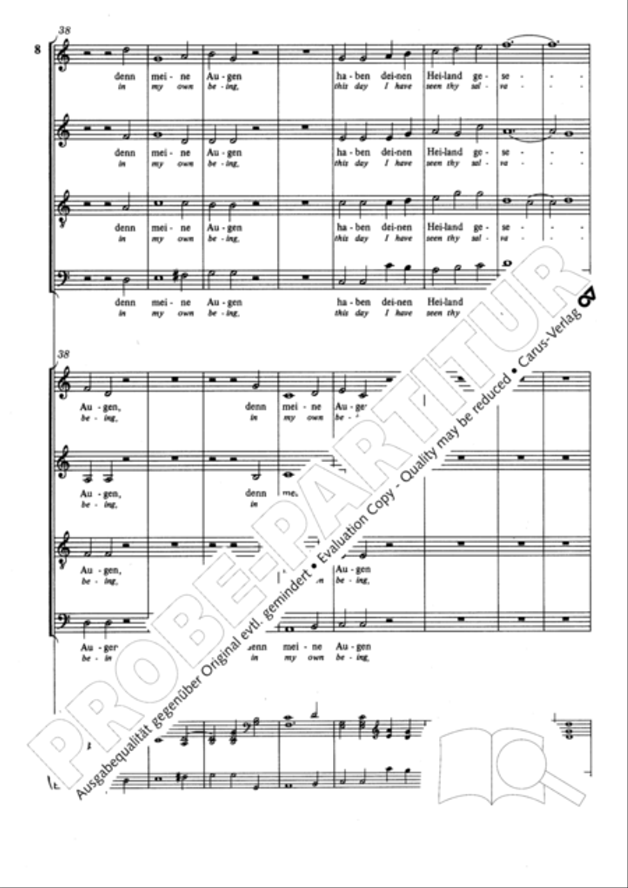 Lord, now lettest thou thy servant depart (Herr, nun lassest du deinen Diener) 4-Part scores gallery preview page 9