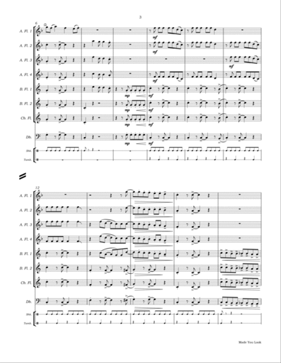 Made You Look Flute Choir scores gallery preview page 6