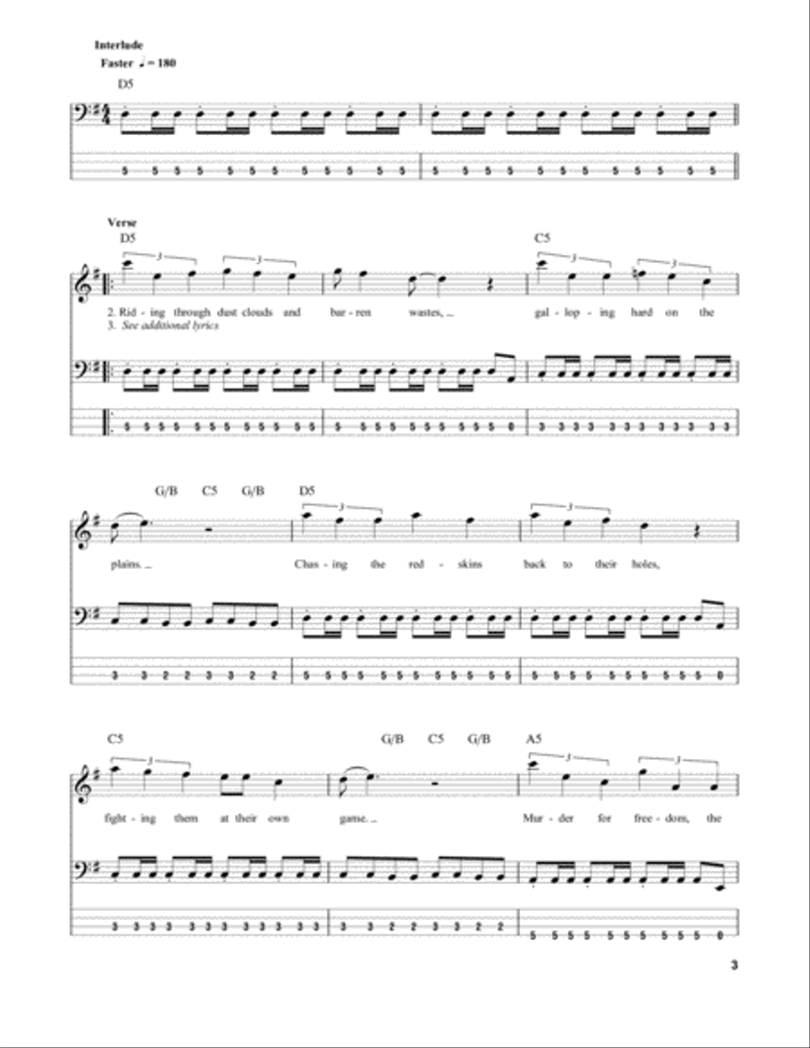 Run To The Hills Guitar Tablature scores gallery preview page 3