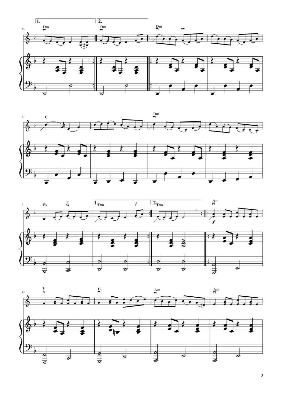 The Glasgow Reel (Tam Lin) - Celtic Violin Solo with Piano Accompaniment String Duet scores gallery preview page 4