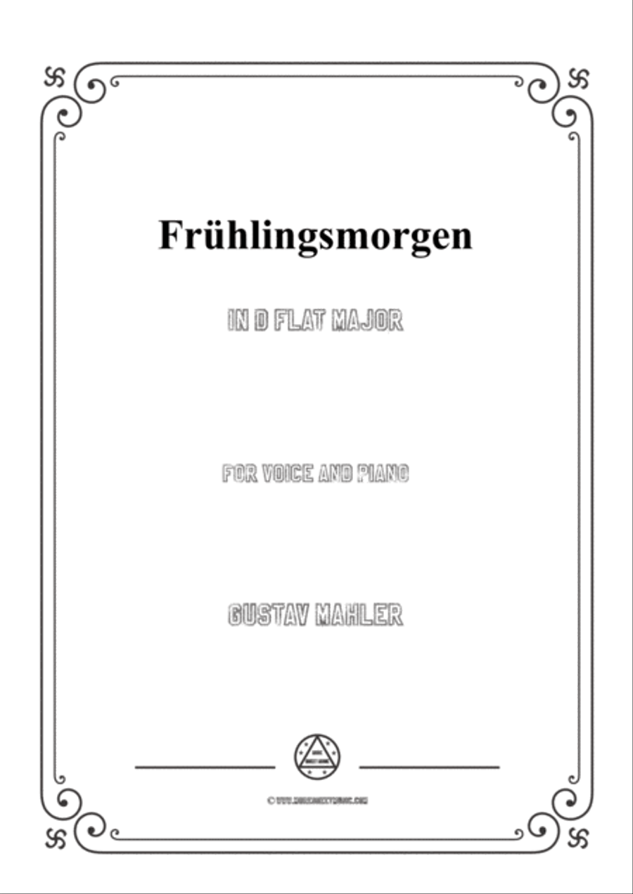 Mahler-Frühlingsmorgen in D flat Major,for Voice and Piano Voice Solo scores gallery preview page 1