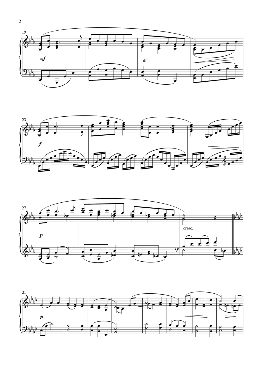 Aka Tombo (Red Dragonfly) for piano solo Piano Solo scores gallery preview page 3