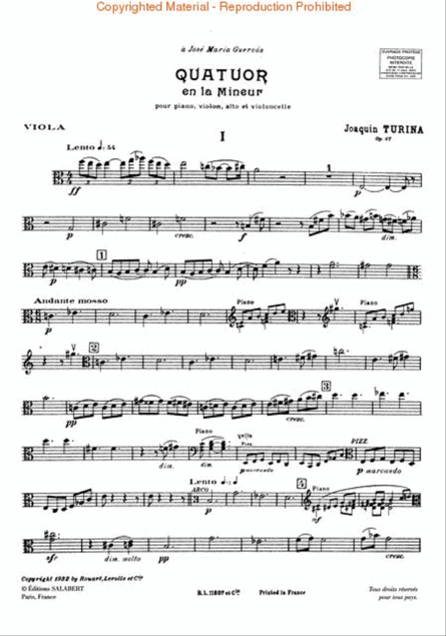 Piano Quartet in A Minor, Op. 67 Piano Quartet scores gallery preview page 4