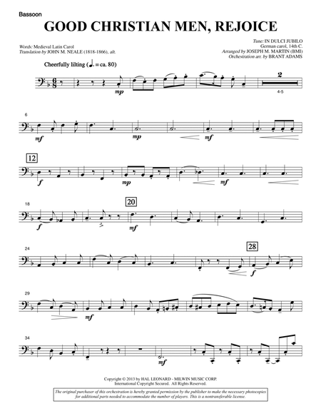 Good Christian Men, Rejoice (from A Symphony Of Carols) - Bassoon
