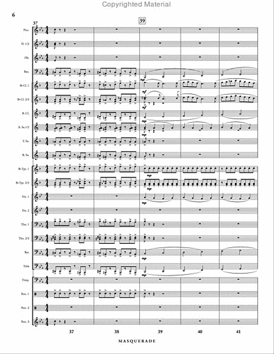 Masquerade (score & parts) Concert Band scores gallery preview page 7