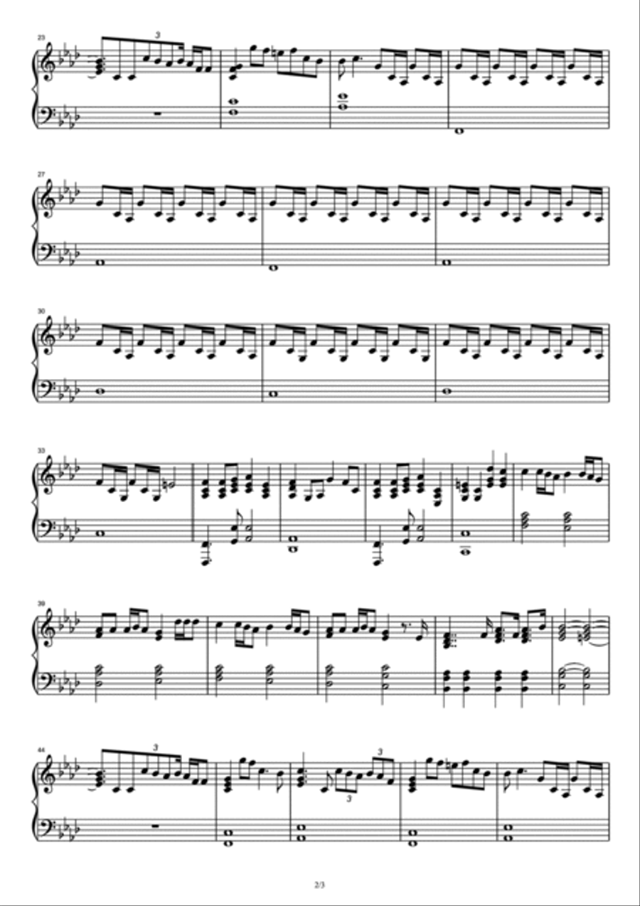 Writing's On The Wall Piano Solo scores gallery preview page 2
