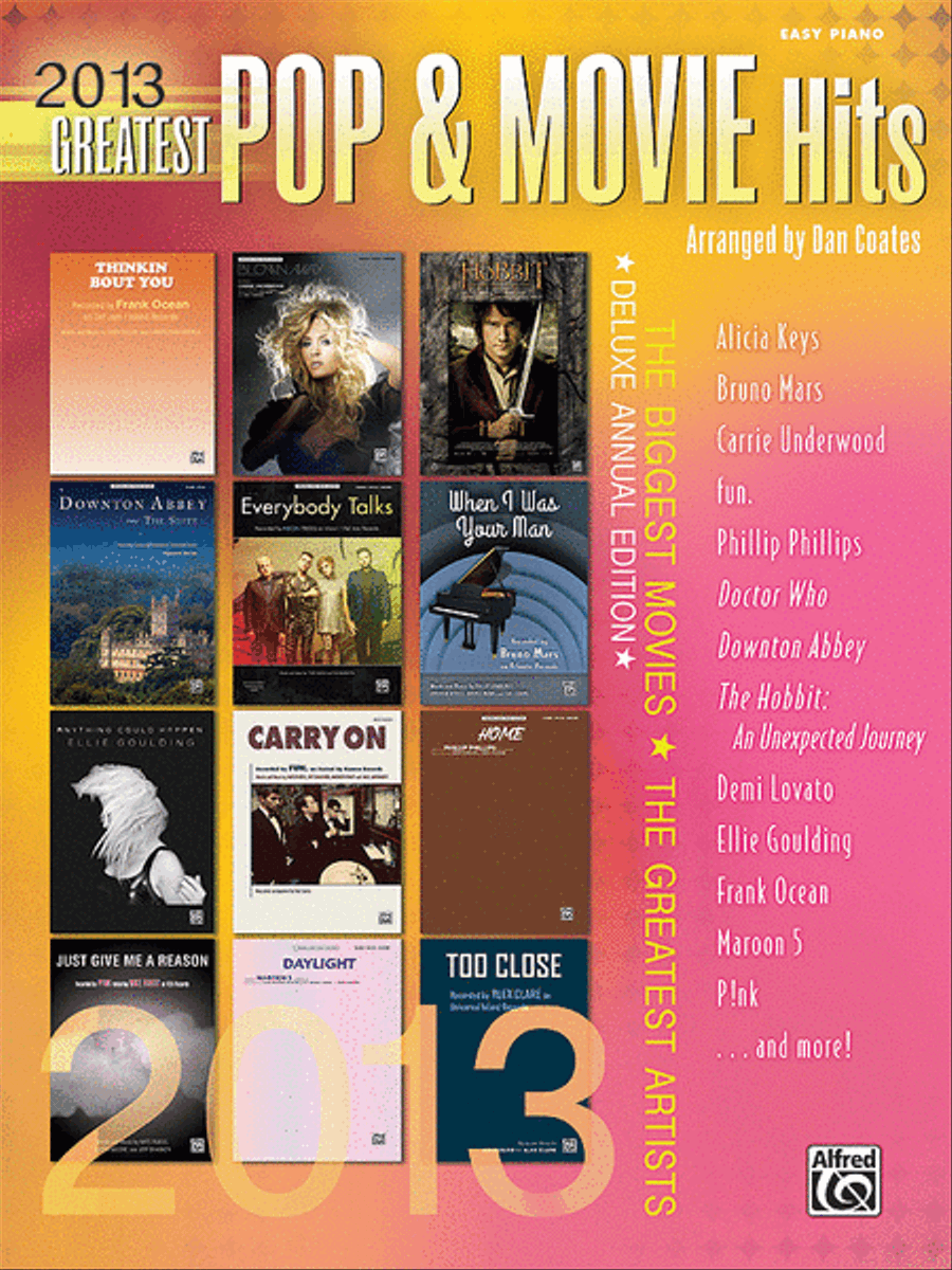 2013 Greatest Pop & Movie Hits Easy Piano scores gallery preview page 1
