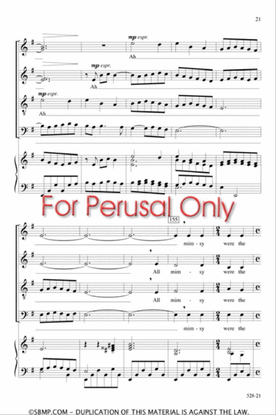 Jabberwocky - SATB Octavo 4-Part scores gallery preview page 20