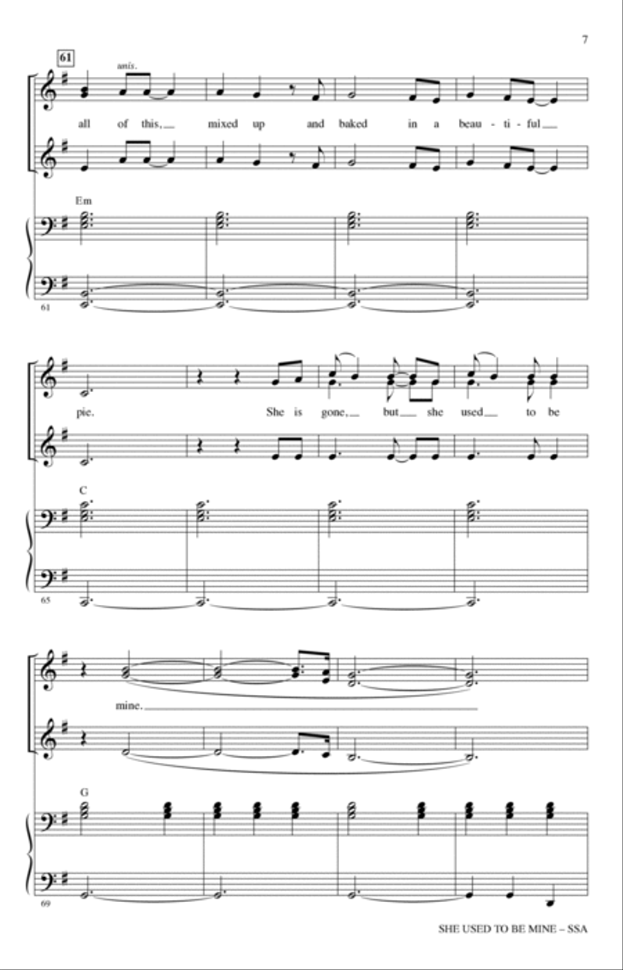 She Used To Be Mine (from Waitress the Musical) (arr. Mac Huff) SSA scores gallery preview page 6