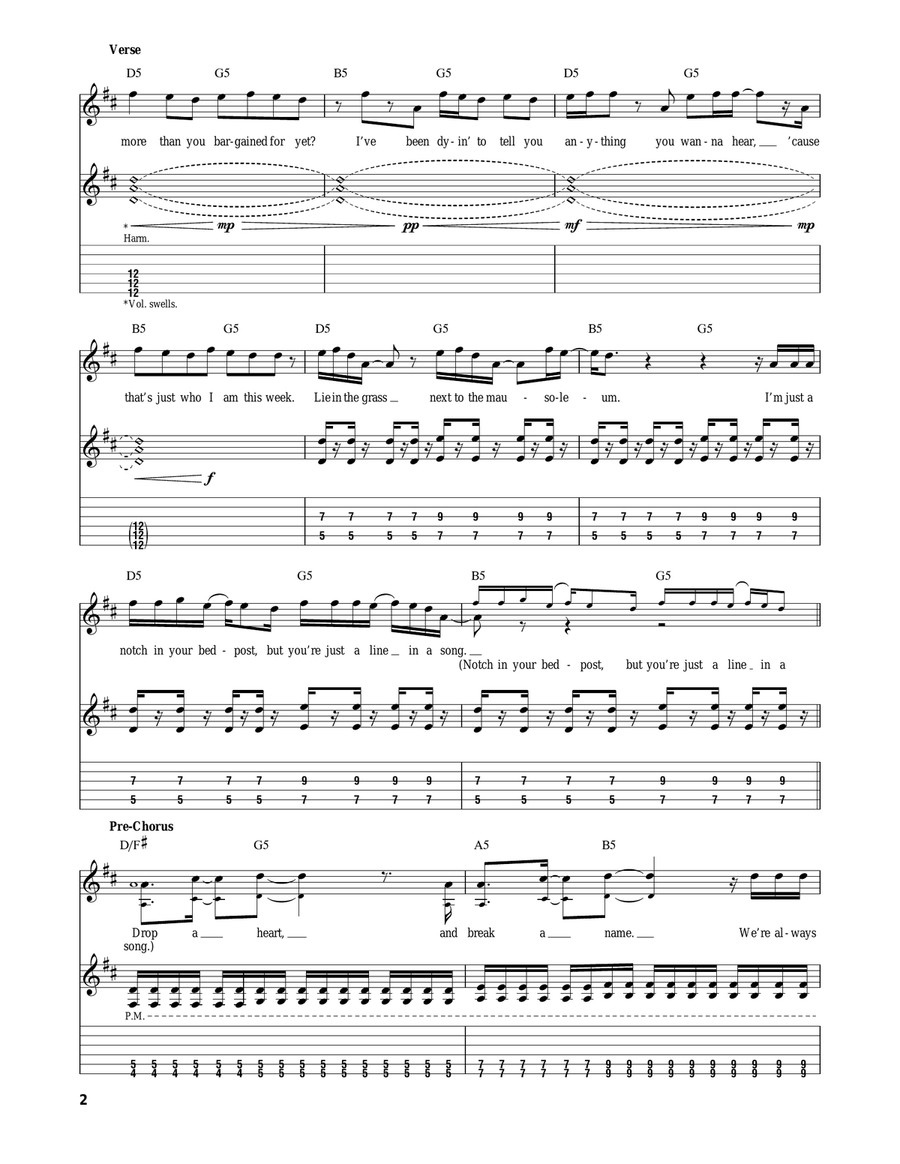Sugar, We're Goin' Down Acoustic Guitar scores gallery preview page 2