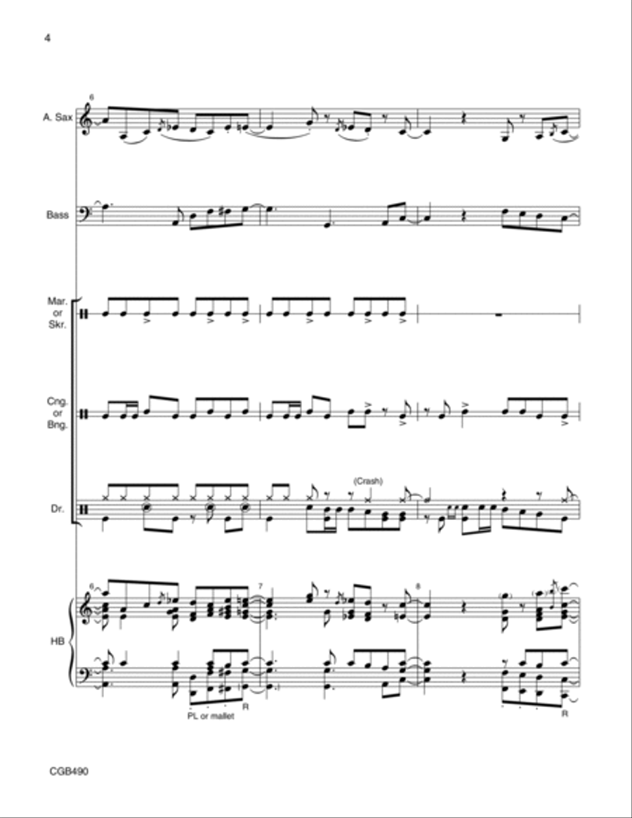 Jazz Ballad on Let Us Break Bread Together Full Score Handbell Choir scores gallery preview page 4