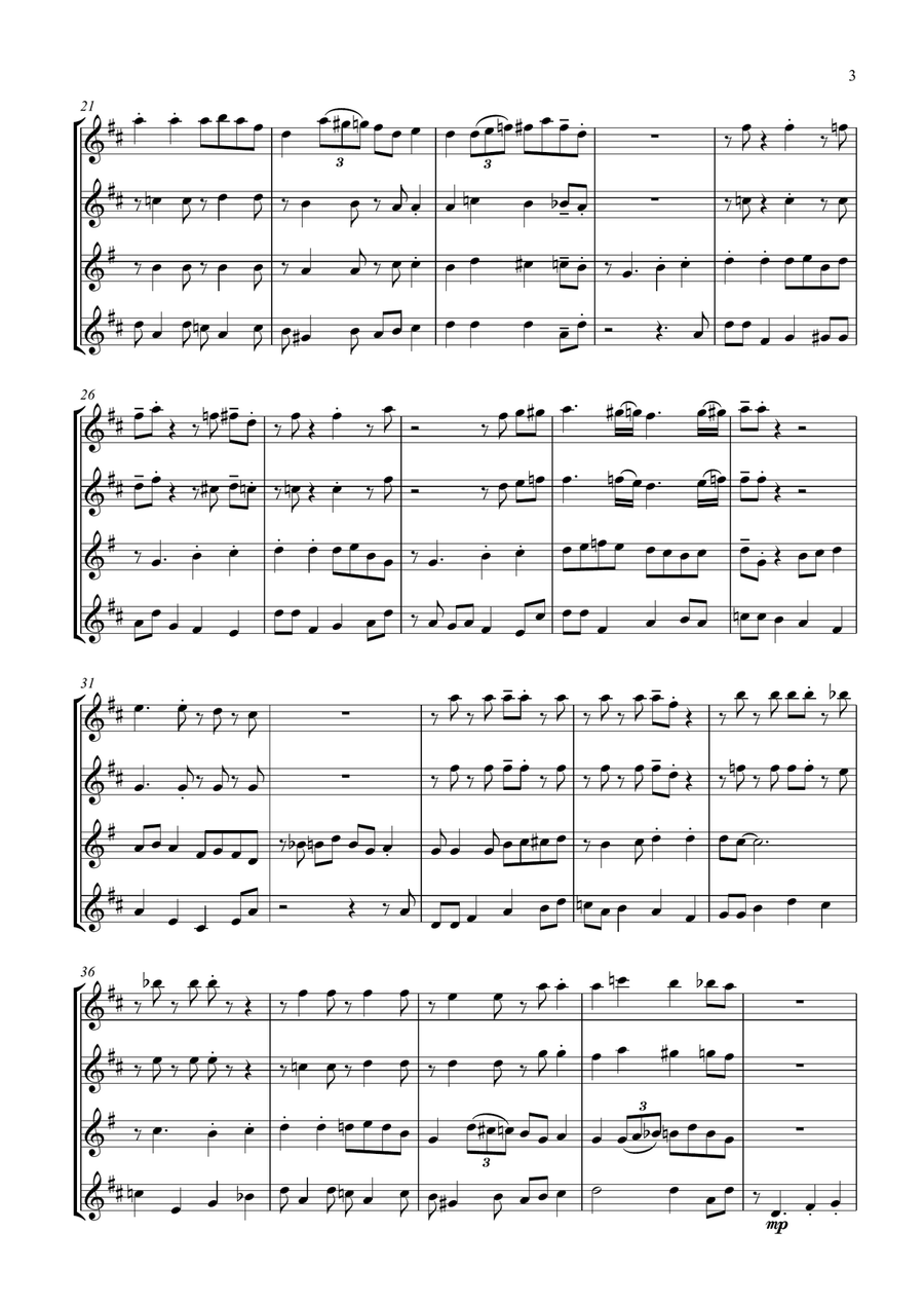 O When The Saints Go Marching In. For Saxophone Quartet Saxophone Quartet scores gallery preview page 3