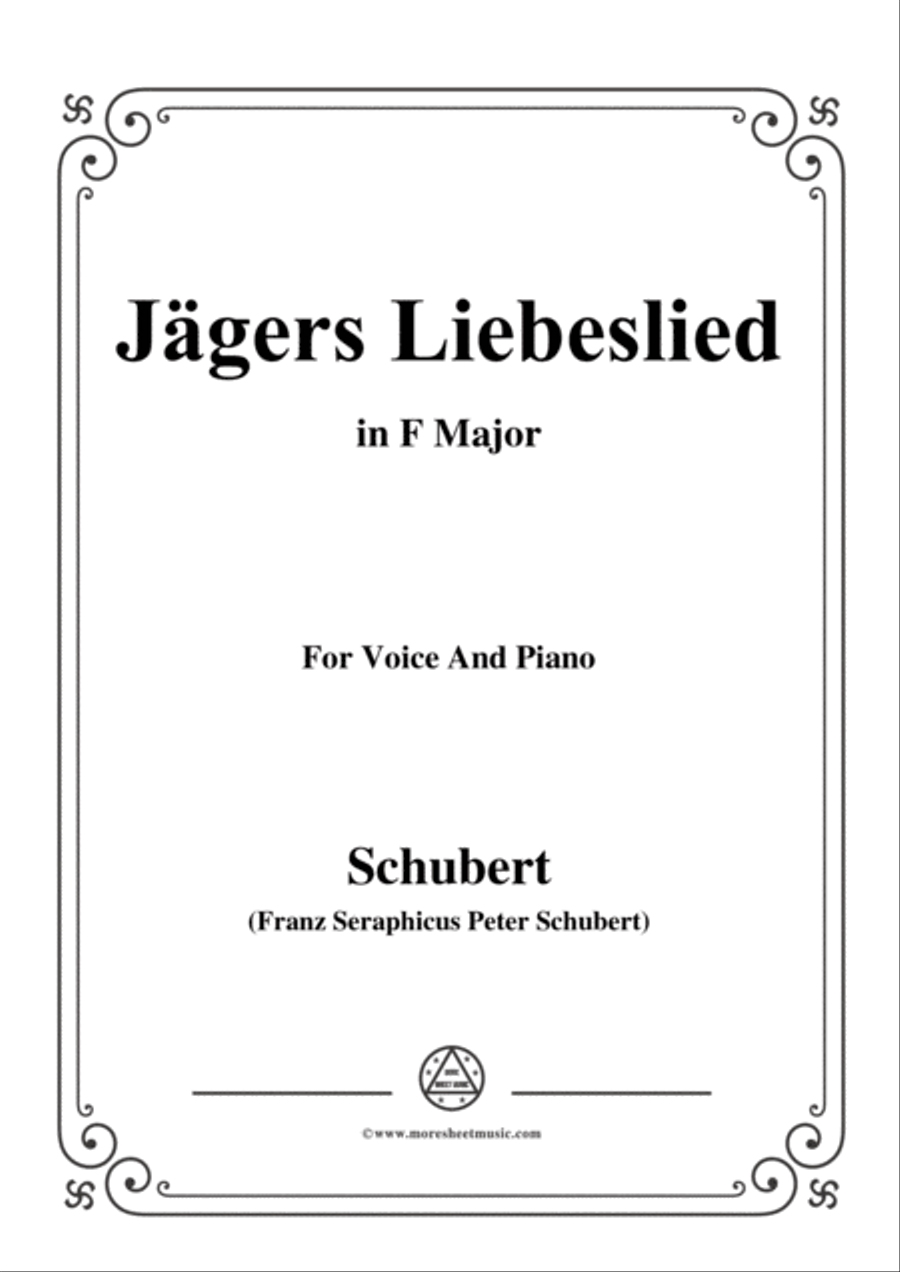 Schubert-Jägers Liebeslied,Op.96 No.2,in F Major,for Voice&Piano Voice scores gallery preview page 1