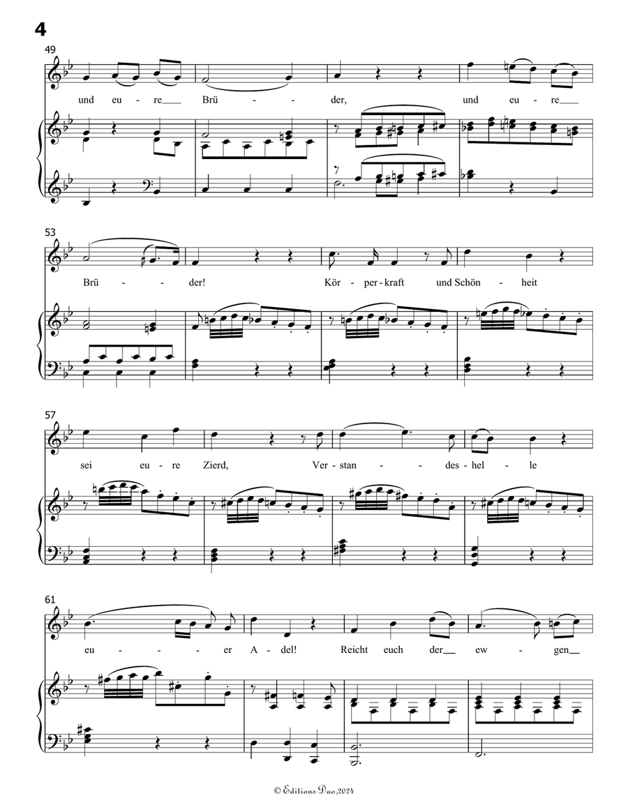 Die ihr des unermeβlichen weltalls, by Mozart, K.V.619, in B flat Major Piano, Vocal scores gallery preview page 6