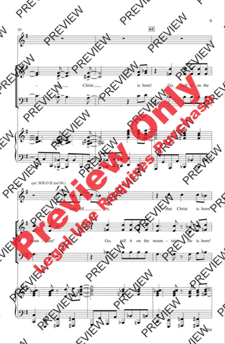 Go Tell It! 3-Part scores gallery preview page 9