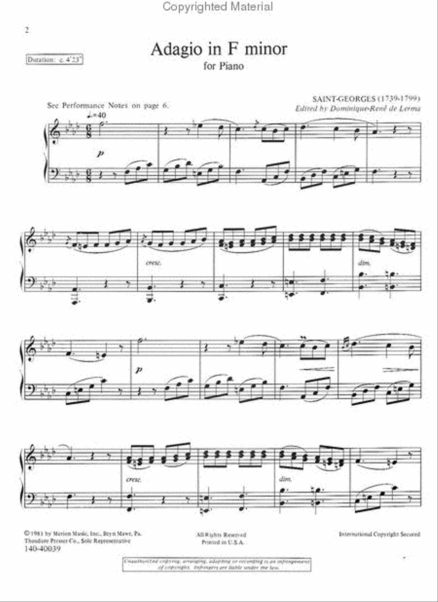 Adagio in F Minor Chamber Music scores gallery preview page 2