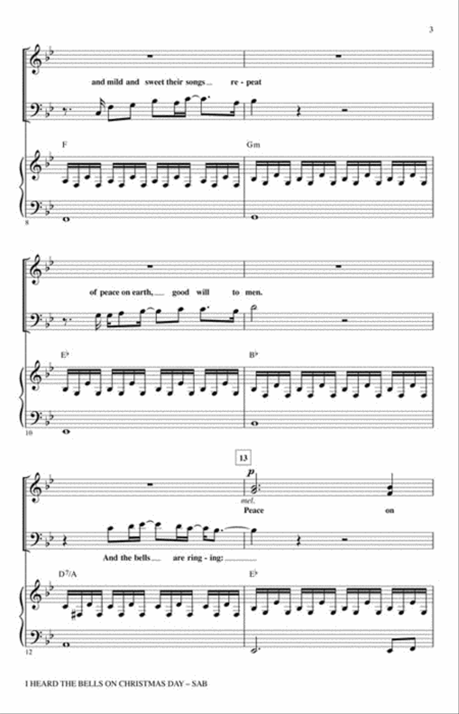 I Heard the Bells On Christmas Day 3-Part scores gallery preview page 3