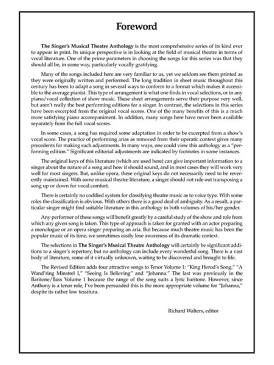 The Singer's Musical Theatre Anthology – Volume 1, Revised Tenor Voice scores gallery preview page 3