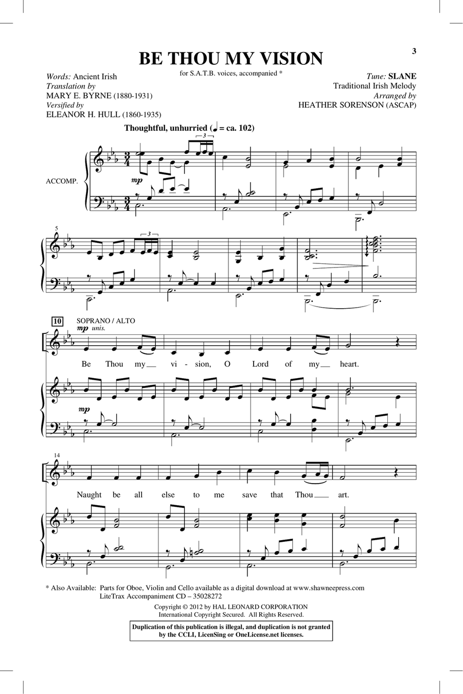 Be Thou My Vision 4-Part scores gallery preview page 1