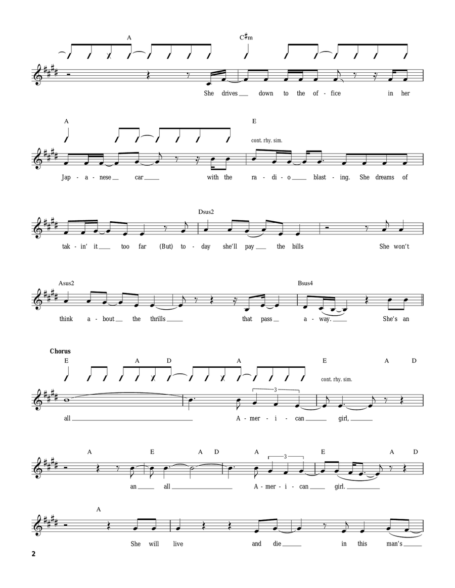All American Girl Acoustic Guitar scores gallery preview page 2