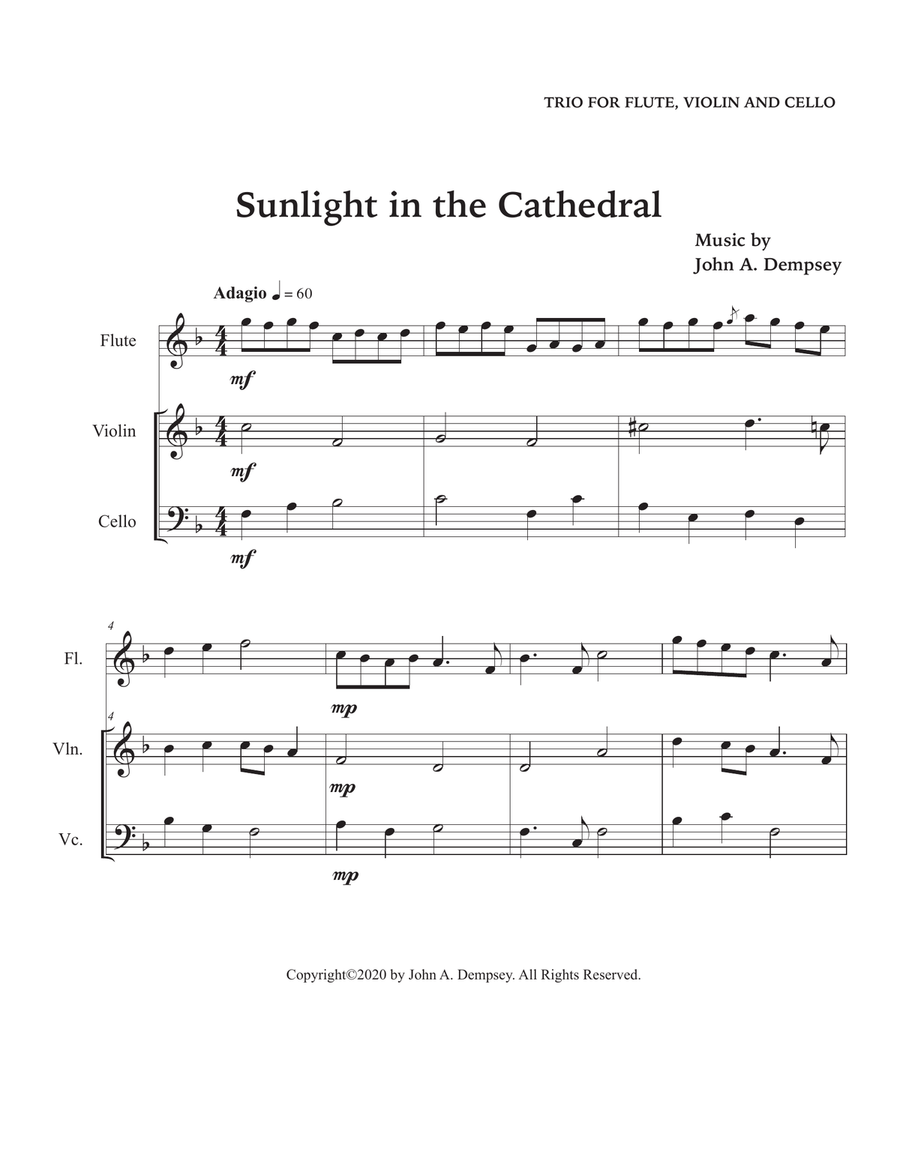 Sunlight in the Cathedral (Mountain Prelude): Trio for Flute, Violin and Cello Small Ensemble scores gallery preview page 5