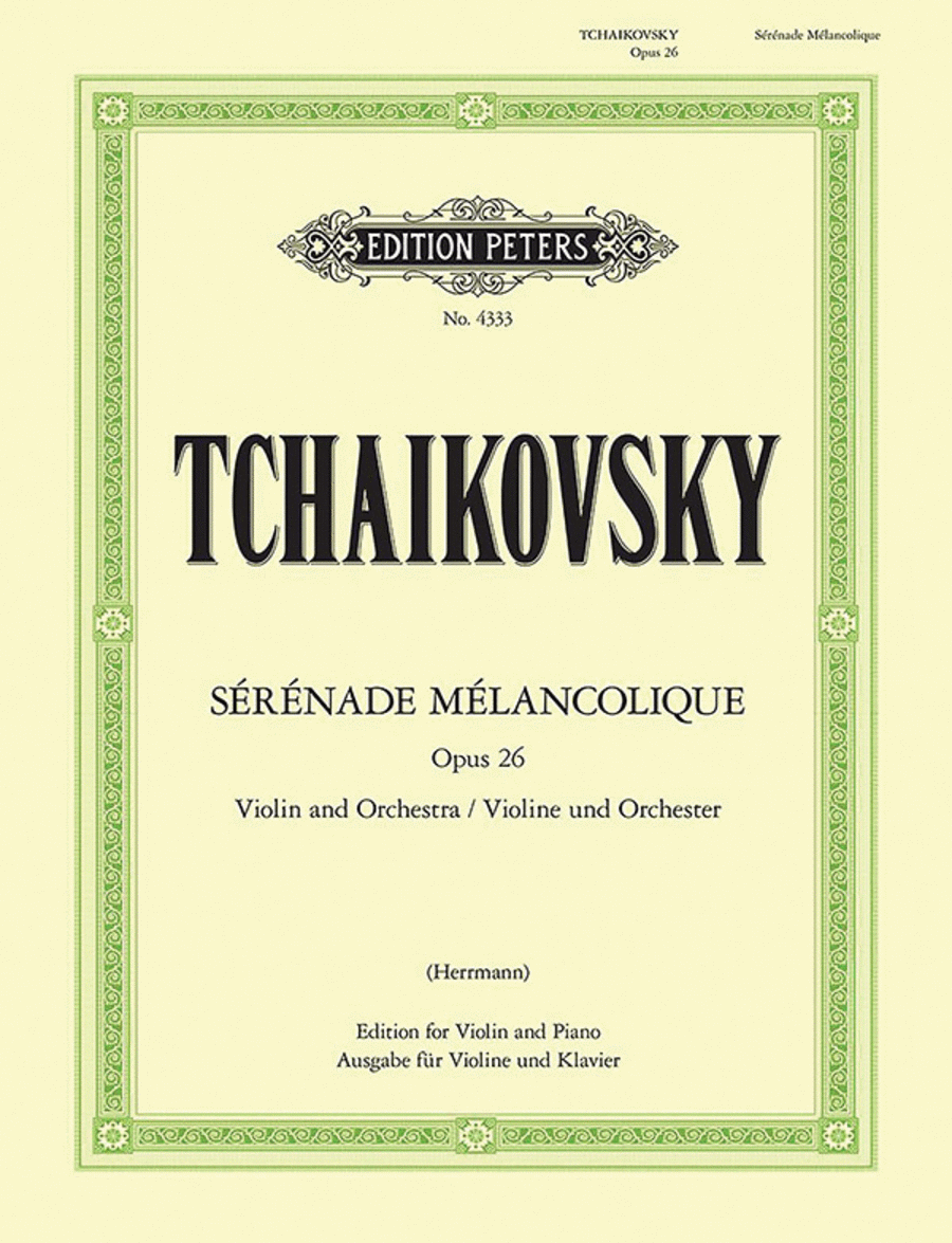 Serenade Melancolique, Op. 26 for Violin and Orchestra - Arranged for Violin and Piano Violin Solo scores gallery preview page 1