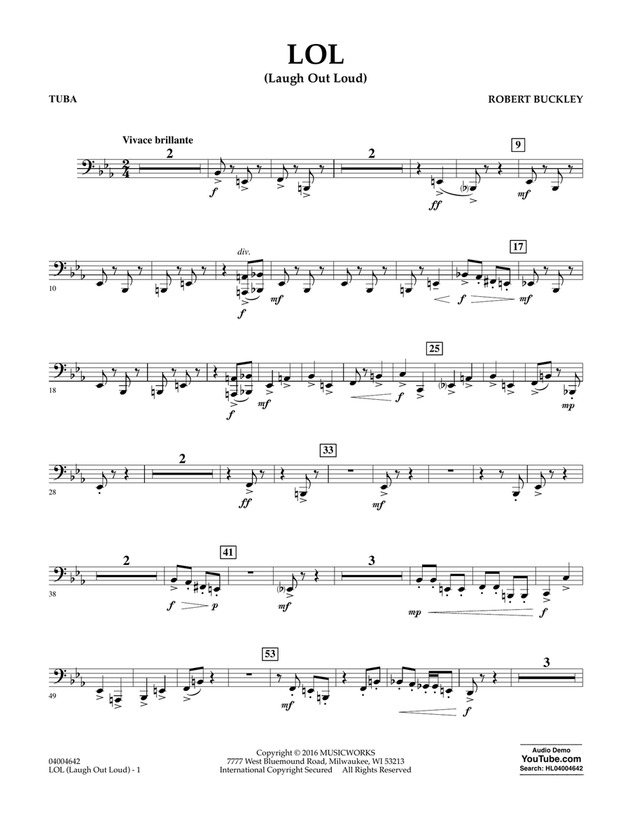 LOL (Laugh Out Loud) - Tuba Concert Band scores gallery preview page 1