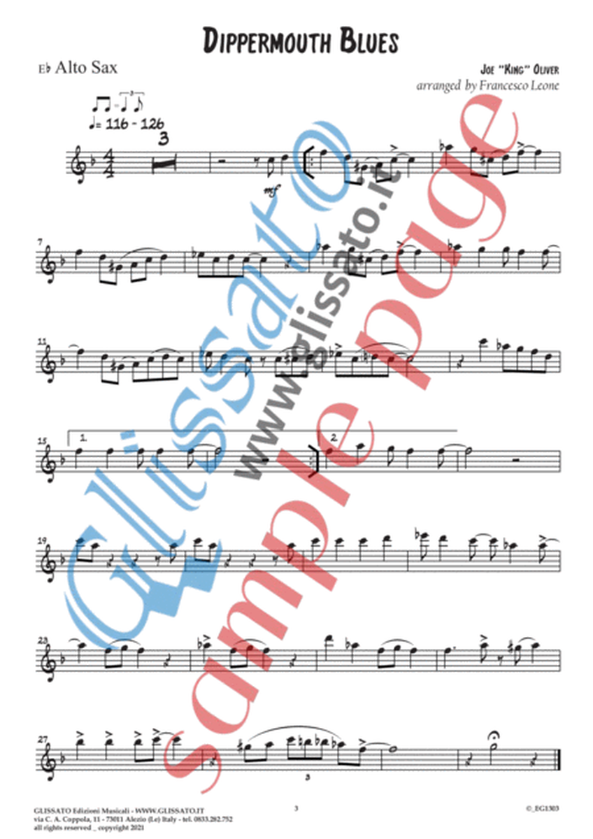 5 Easy Blues - Eb Alto Saxophone & Piano (complete parts) image number null