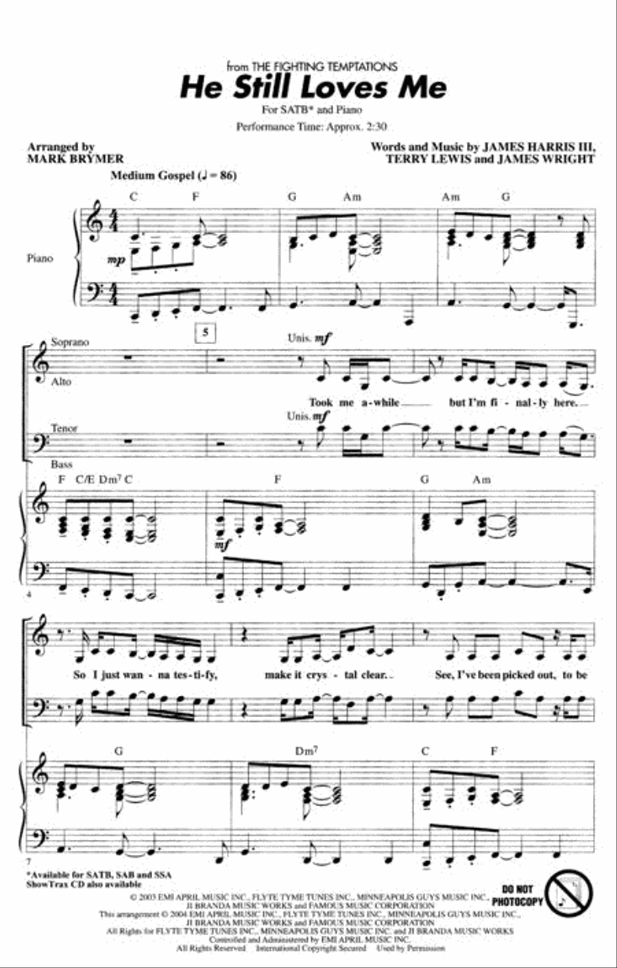 He Still Loves Me He Still Loves Me 4-Part scores gallery preview page 2
