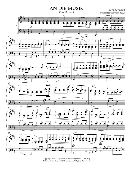 An Die Musik (To Music) (arr. Lawrence Rosen)