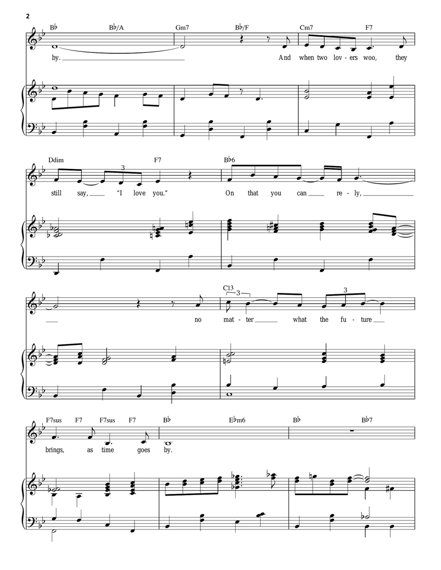 As Time Goes By Piano, Vocal scores gallery preview page 2