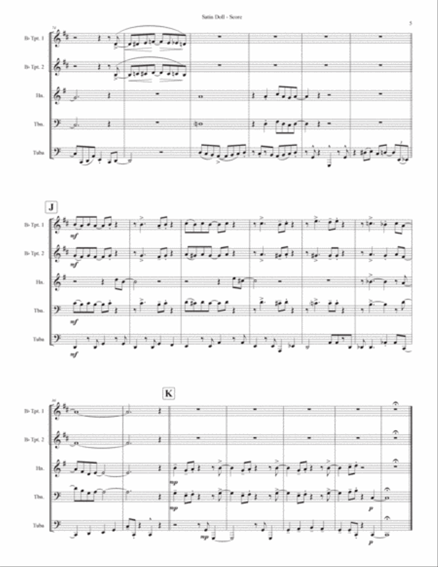 Satin Doll Brass Ensemble scores gallery preview page 5