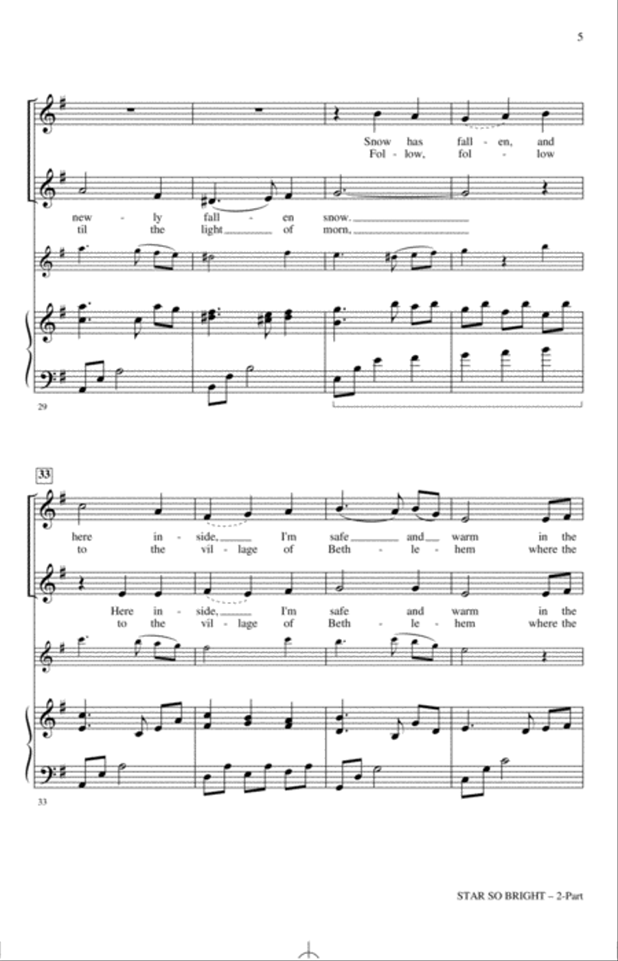 Star So Bright (A Song For Winter Or Christmas) 2-Part scores gallery preview page 4