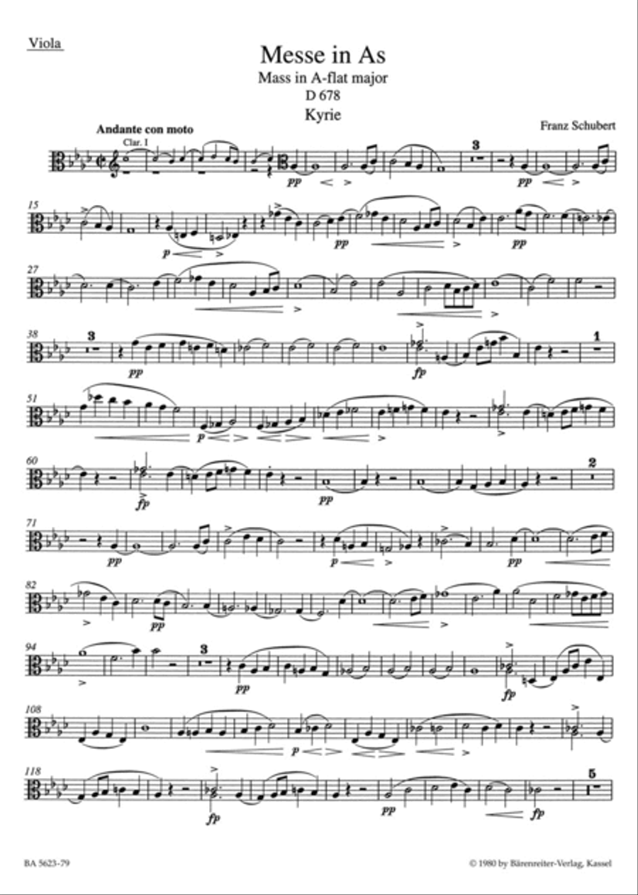 Missa A flat major D 678 Viola scores gallery preview page 1
