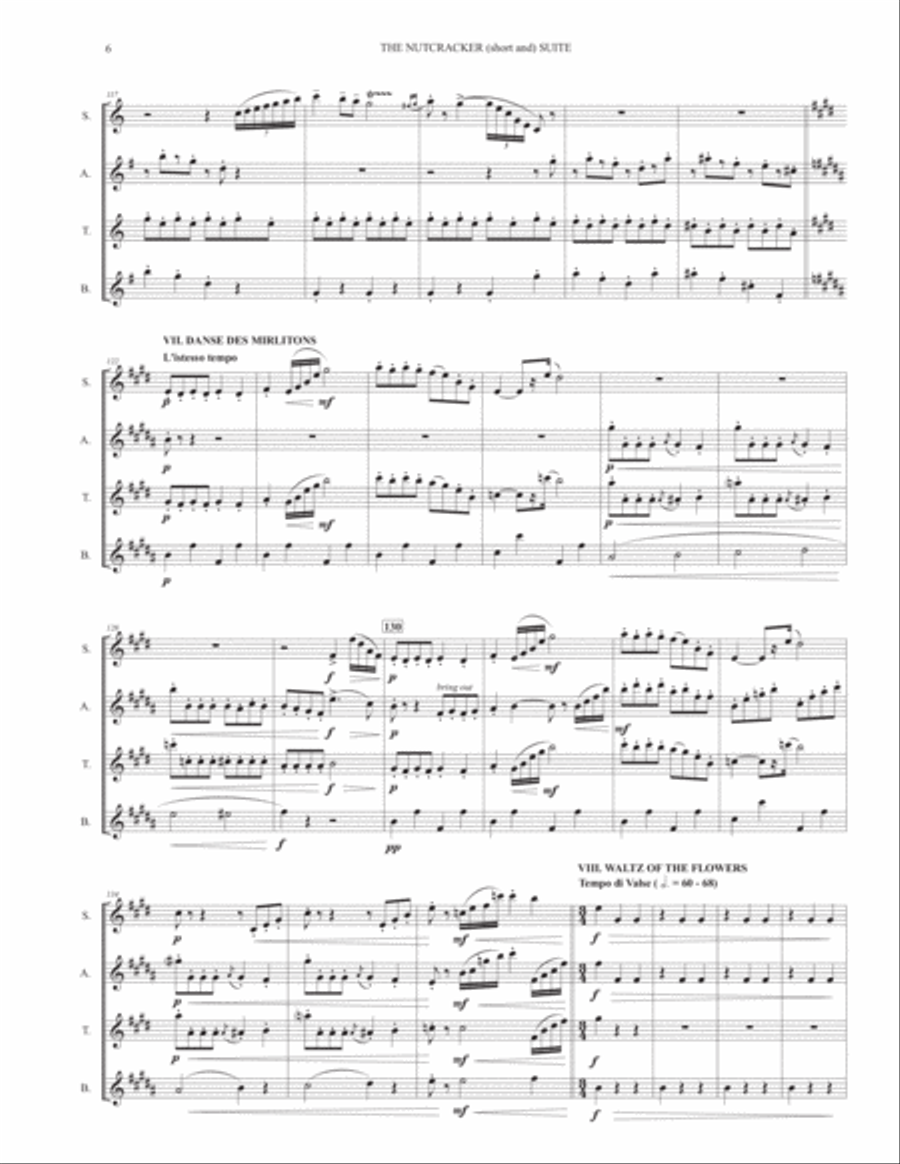 THE NUTCRACKER (short and) SUITE - for saxophone quartet THE NUTCRACKER (short and) SUITE - for saxophone quartet Saxophone Quartet scores gallery preview page 6