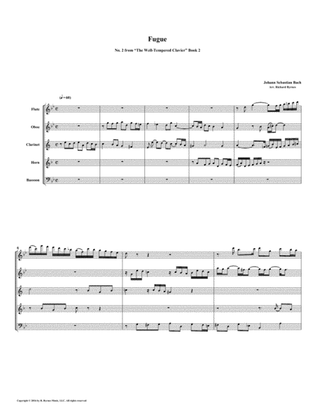 Fugue 02 from Well-Tempered Clavier, Book 2 (Woodwind Quintet) image number null