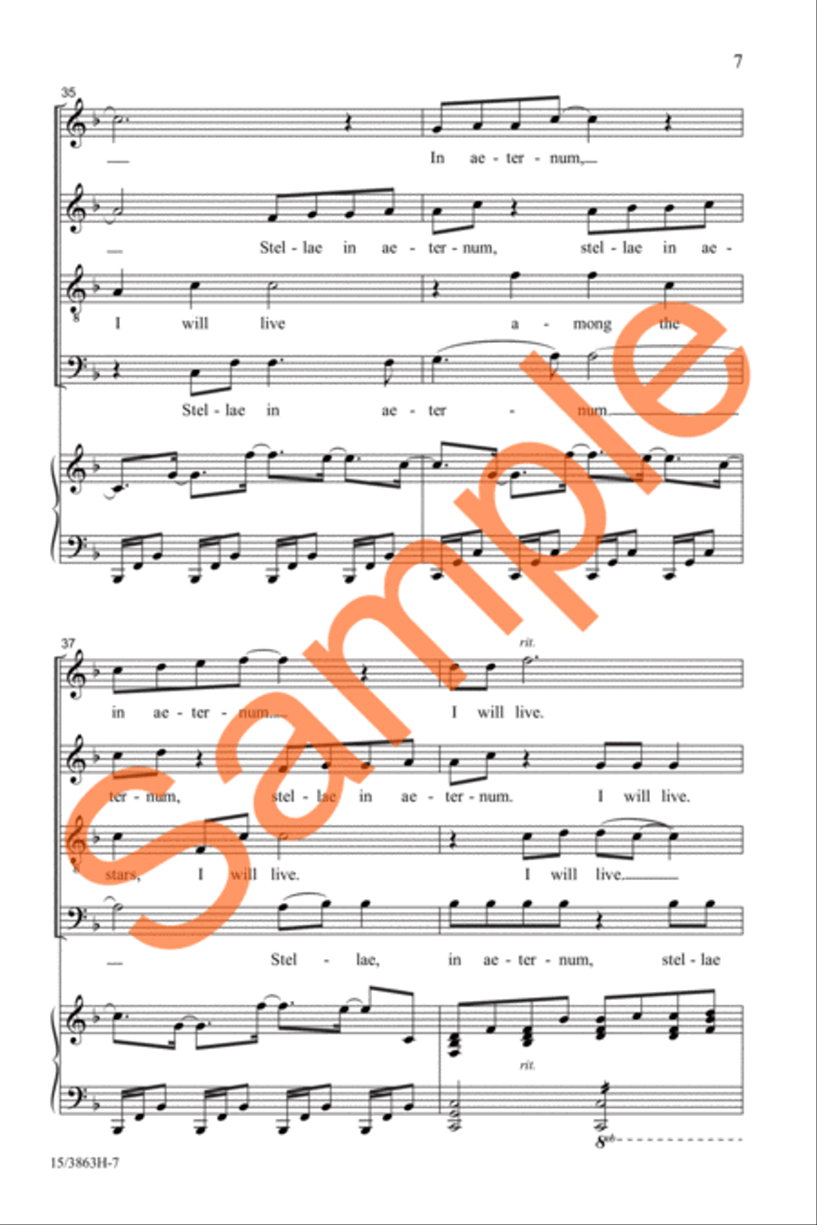 I Will Live (Stellae in Aeternum) Divisi scores gallery preview page 7