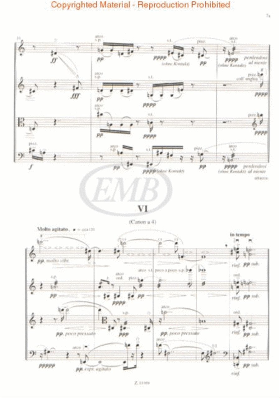 Officium Breve in memoriam Andreae Szervánsky, Op. 28 String Quartet scores gallery preview page 2