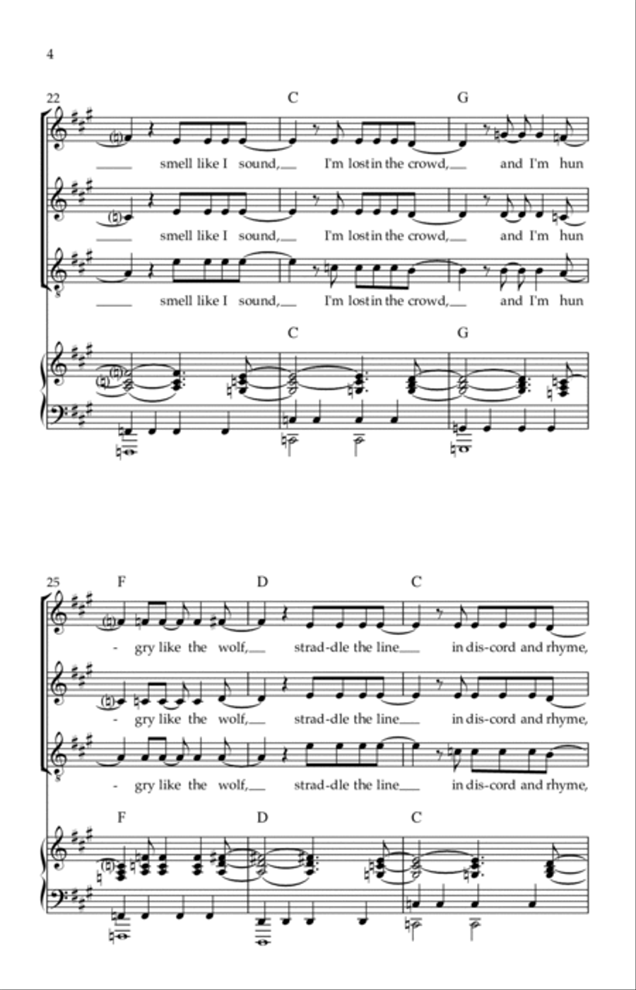 Hungry Like The Wolf Hungry Like The Wolf 3-Part scores gallery preview page 4