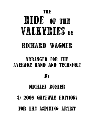 Book cover for The Ride of the Valkyries for Piano Solo