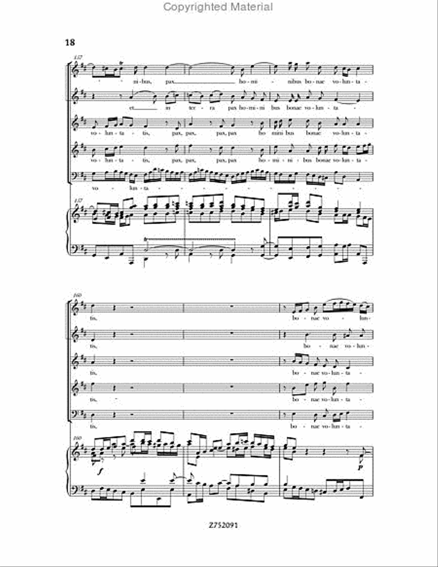 Cantata No. 191: Gloria in Excelsis Deo, BWV 191 4-Part scores gallery preview page 18
