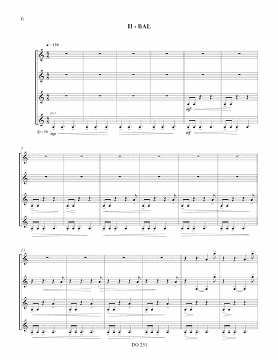 Choral et bal Guitar Ensemble scores gallery preview page 6