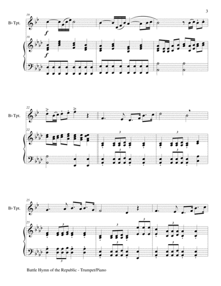 BATTLE HYMN OF THE REPUBLIC (Duet – Bb Trumpet and Piano/Score and Parts) image number null