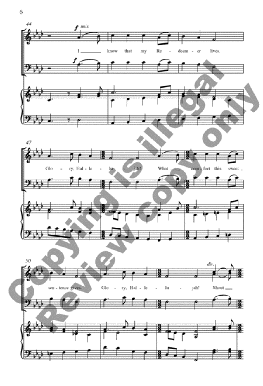 I Know that my Redeemer lives 3-Part scores gallery preview page 12
