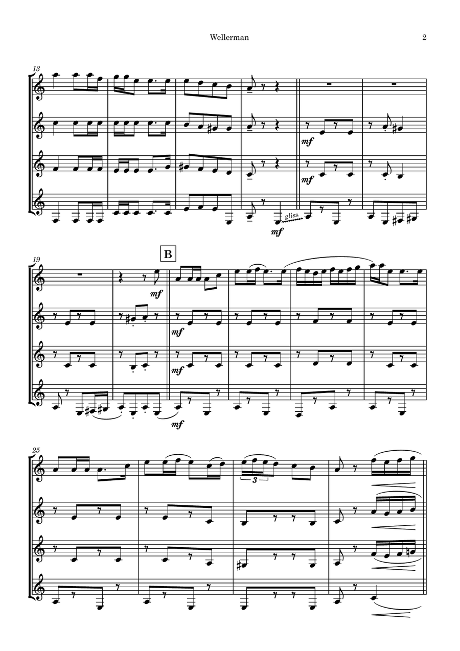 Sea Songs Clarinet Quartet scores gallery preview page 3