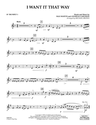 Book cover for I Want It That Way (arr. Michael Brown) - Bb Trumpet 1