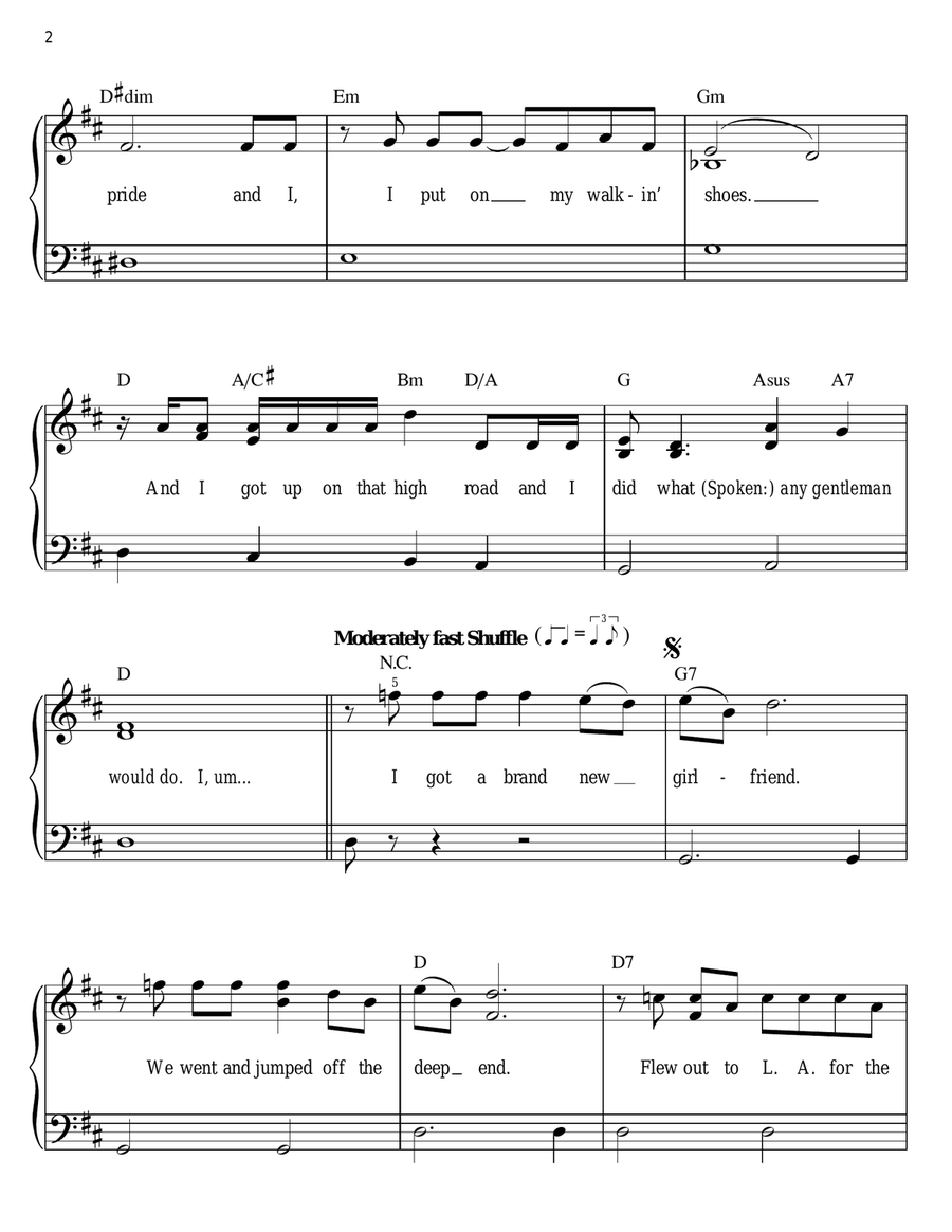 Brand New Girlfriend Brand New Girlfriend Easy Piano scores gallery preview page 2
